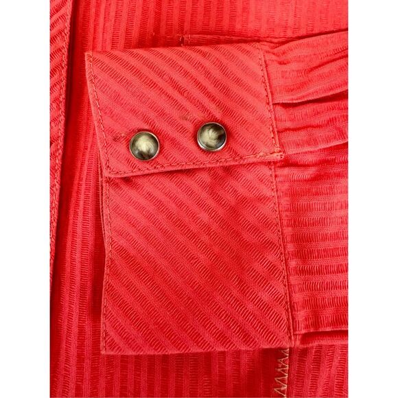 Adiktd Bling Western Bright Coral Shirt Embroidered Shirt Size‎ Large - Picture 8 of 8